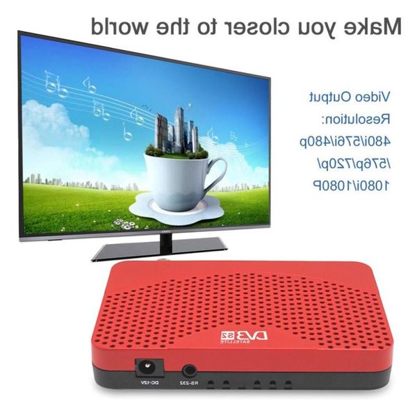 Бесплатная доставка 1 комплект Универсальный DVB-S2 IPVideo IKS Видеокабель конвертер Advanced Full HD Комбо-ресивер Домашнее развлекательное устройство Красный Rgqsq