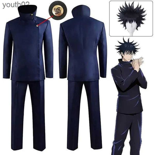 Costumi Anime Jujutsu Kaisen Fushiguro Megumi Cosplay Come Anime Uniforme scolastica Parrucca Vestito Carnevale di Halloween Abbigliamento per Uomo Donna ZLN231111