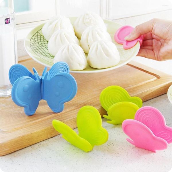 Tapetes de mesa 1 PAIR Butterfly Silicone Anti-Scald Dispositivos Placa de isolamento de braçadeira Flort Fridge Kitchen Tool M2N9