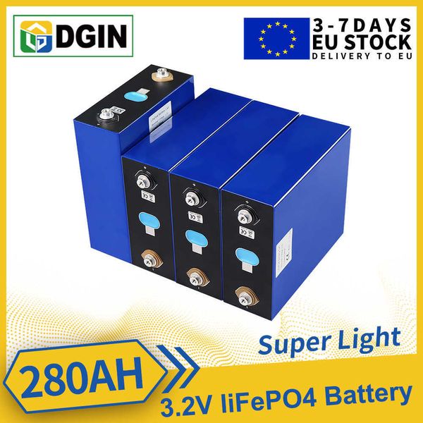 Grado A 3.2V Lifepo4 280Ah Batteria Fosfato di ferro batteri Sistema di energia solare fai-da-te Celle per barche camper Magazzino europeo Consegna veloce