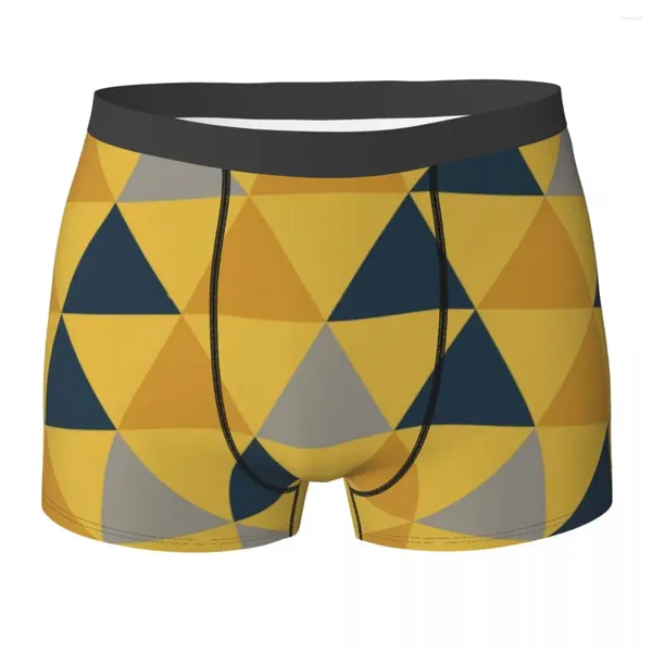 Cuecas Boxer Triangular Escuro Mostarda Amarelo Luz Azul Marinho Calcinha Masculina Cueca Shorts para Homme