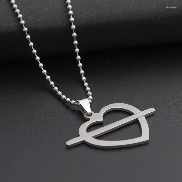 Anhänger Halsketten 30 Edelstahl Liebe auf den ersten Blick Symbol Herz Pfeil Halskette Form Amor Hohl geformt Charm Schmuck