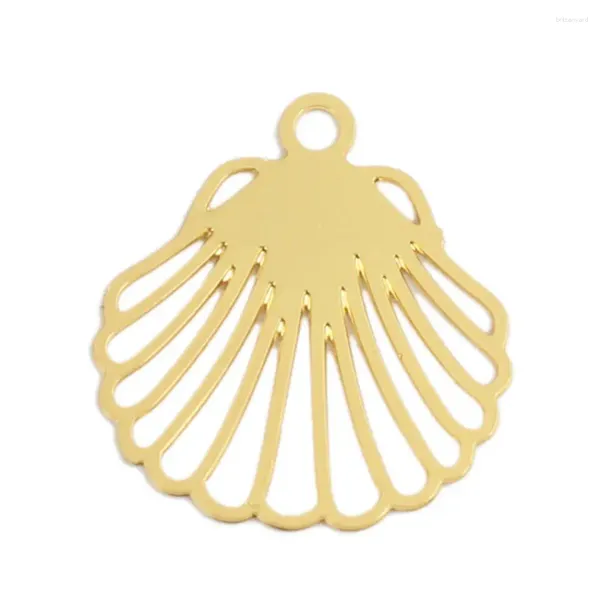 Anhänger Halsketten DoreenBeads Böhmische Kupfer Filigrane Stempel Charms Gold Farbe Hohl Shell Anhänger Herstellung Von Schmuck Erkenntnisse 13mm X 12mm