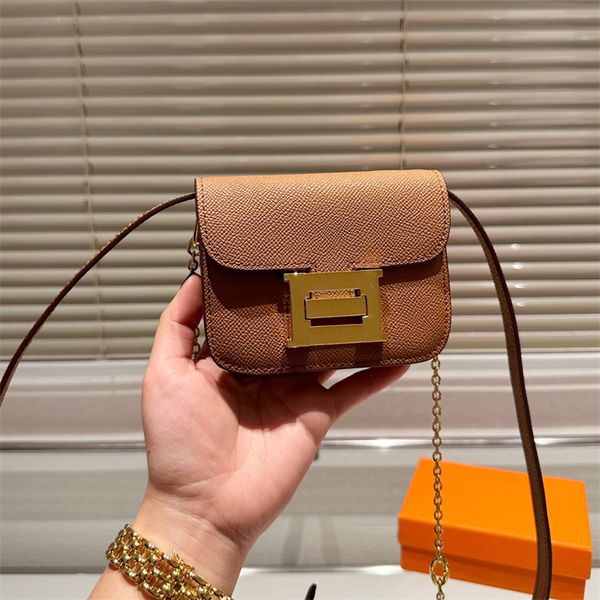 Kadın Crossbody Bag Tasarımcıları Mini Cüzdan Epsom Zincir Omuz Çantaları Boyut 12.5cm Fransız Tarzı İnek Moda Kutusu ile Çapraz Vücut Çanta