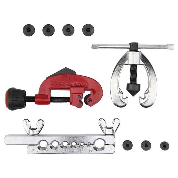 Freeshipping Kupfer-Bremskraftstoffrohr-Reparatur, doppeltes Bördelwerkzeug-Set, Klemmsatz, Rohrschneider, Pmsns