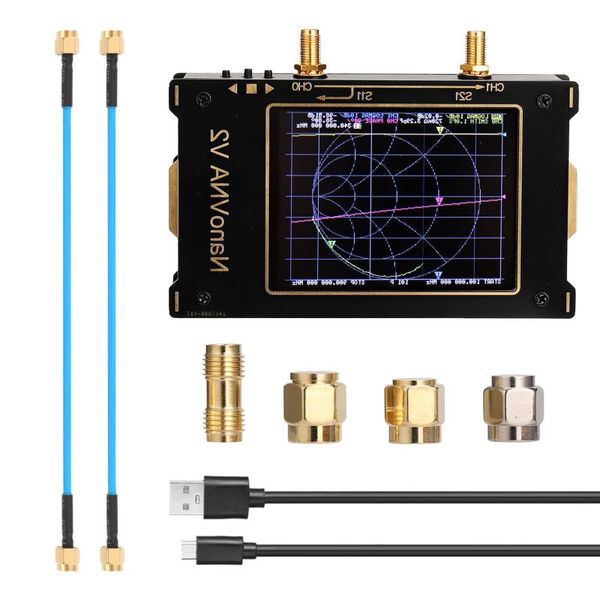 FreeShipping 3G Vector Network Analyzer S-A-A-2 NanoVNA V2 Digital Nano VNA Tester MF HF VHF UHF USB Analisador de antena lógica Standing Wa Fiuf