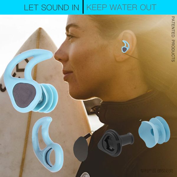 Tampões para os ouvidos Plugues de ouvido de natação som de silicone macio tampões à prova d'água de mergulho Água de surf swim à prova de água de toque de toque 230411