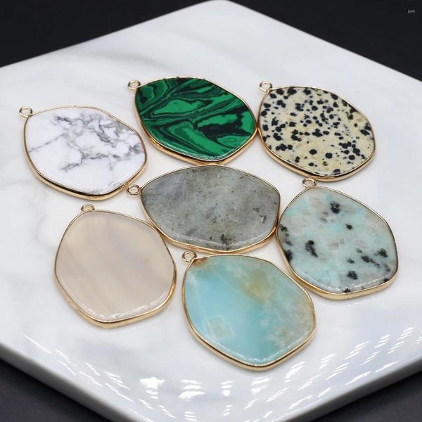 Pingente colares 30x40mm cristal irregular pedra natural labradorite quartzo cura encantos para fazer diy colar jóias acessórios