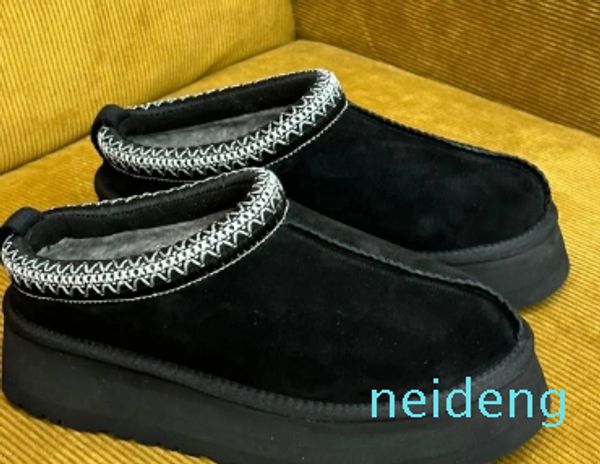 Klassische Damen Herren Tasman Knöchel Schaffell Plattform Tazz Shearling Warme dicke kurze Stiefel Mules Komfort Slip-on Schuhe Fuzzy Mule Wildleder Wolle Outdoor