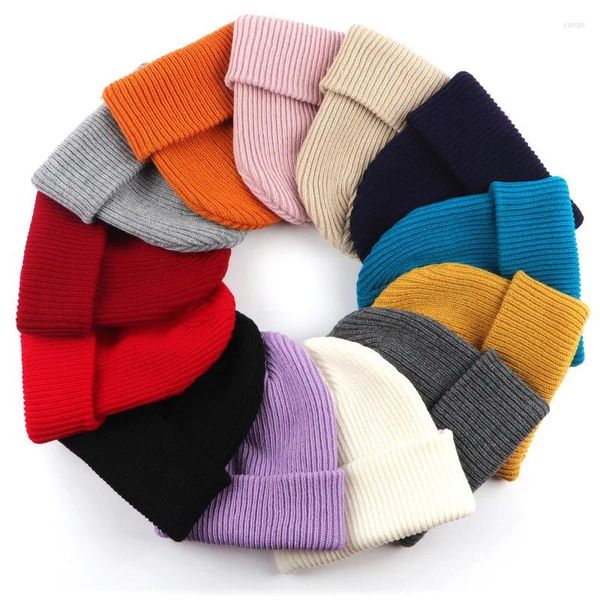 Berets marca chapéu de malha feminino inverno quente casual solto crochê gorro elástico