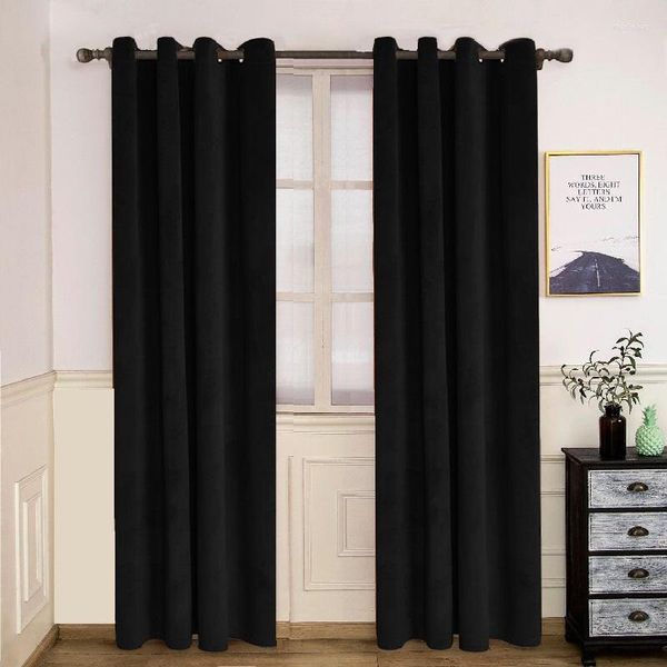 Vorhang Luxus Moderner Europäischer Stil Für Wohnzimmer Schlafzimmer Küche Vorhänge Solid Black Dutch Velvet Home Tüll Custom