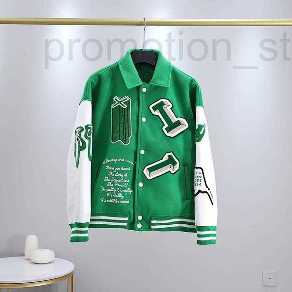 Jackets Designer Moda Menina Menas Jaqueta L Vintage Loue Longa Manga Lonja Verde Baseball Homem Hip Hop Autumn Varsity 5er0