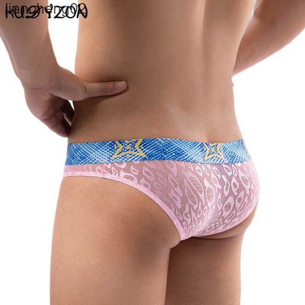 Underpants Patchwork reslevenha homens sexy roupas íntimas homens cueca bolsa de pênis cuecas jockstrap calcinha calcinha renda de renda masculina lingerie cueca w0412