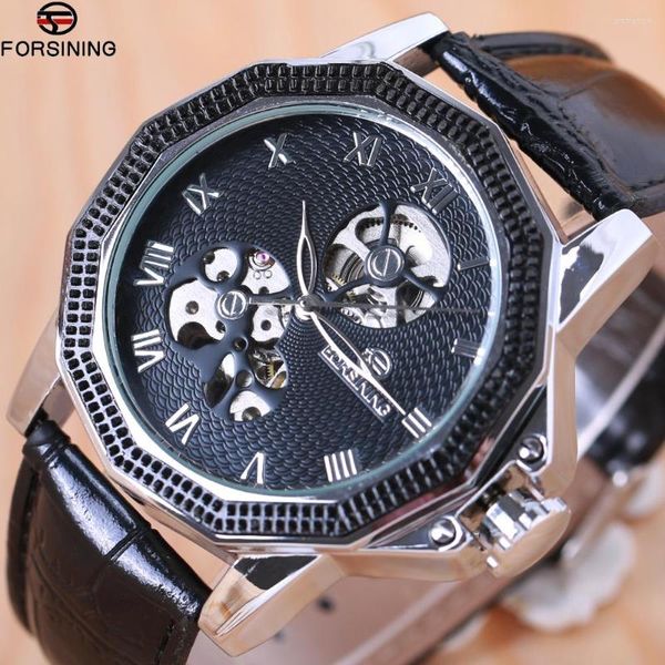 Orologi da polso Orologio sportivo da uomo FORSINING Orologi Meccanico automatico Macchina militare Scheletro inattivo Casual