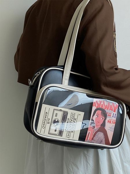 Yumuşak deri büyük kapasite kare moda omuz çantası kadın haberci tote kadın için üniversite öğrencileri fotoğraf çantası gençlik