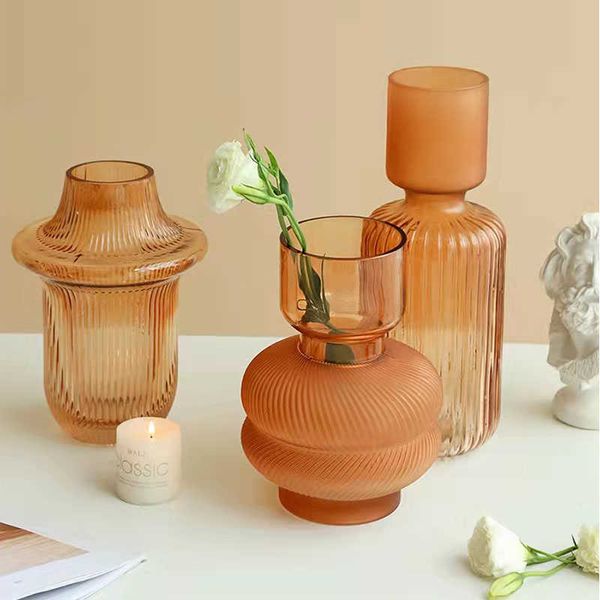 Vasos vaso de vidro arranjo de flores hidroponics bola vidro art florestal home sala de estar decoração de mesa de mesa garrafa p230411