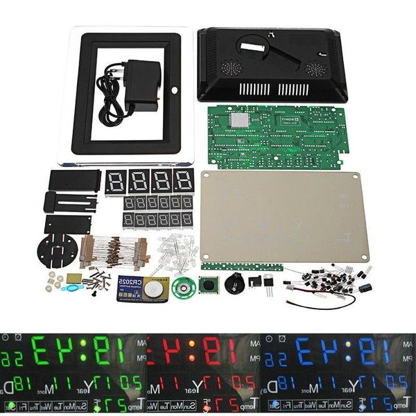 Freeshipping DC 9-12V Kit de solda de calendário eletrônico de alta precisão Kit de relógio DIY Rbdmg