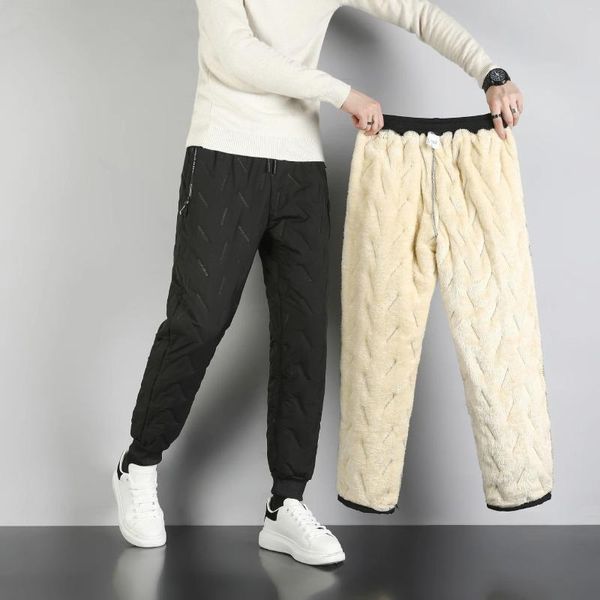 Herrenhose 2023 Herren Winter Dickes warmes Futter Jogging Reiten Winddichtes gebürstetes Fleece und Damen-Jugend-Reißverschlusstasche