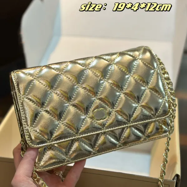 Designer feminino Classic Flap Woc Bag Caviar/Salto de Camblilho Hardware de metal dourado Matelasse Chain Bolsa de ombro Crossbod