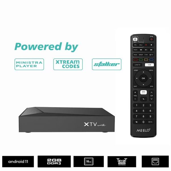 Meelo Plus 4K Smart TV Box AmLogic S905W2 2GB16GB Android 11.0 Suporte NASCLIENT BT Remote Remote Air Media Player