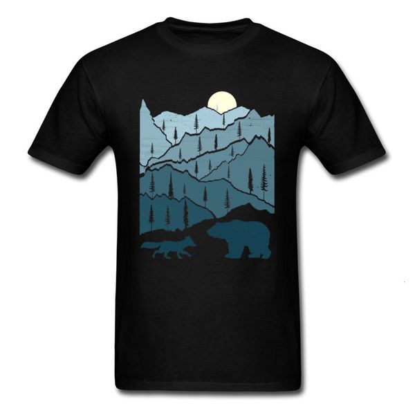 Herren-T-Shirts Big Discount Hipster T Mountain Sunset Geomertic Picture T-Shirt Bear Round Neck Tee Man Drop 230411