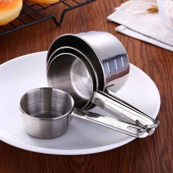 Bottiglie d'acqua 4 pezzi/set misurini in acciaio inossidabile utensili da cucina set di cucchiai caffè latte in polvere con strumento bilancia