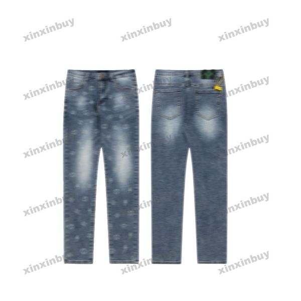 Xinxinbuy Männer Frauen Designer Pant Jacquard Buchstaben Streifen Taschen Denim Jeans 1854 Frühlings Sommer Casual Hosen Schwarz Blau grau M-2xl