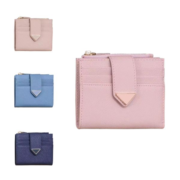 Brieftasche Designer Saffiano Triangle Münzgeldbörsen Prad Herren Schlüsselmappen Kartenhalter rosa Lederbeutel Damen 9 Kartenfächer Luxus-Passhalter klassische Mode-Geldbörse