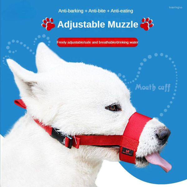 Dog Apparel Muzzle Anti-morcego Anti-enjucando a boca curta Teddy Bolsa de casca respirável Pet