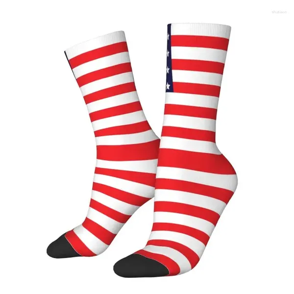 Erkek Çoraplar Amerikan bayrağı erkekler kadın mürettebat unisex kawaii 3d baskı elbisesi