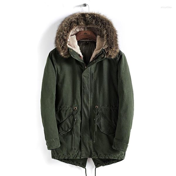 Jaqueta aquecida masculina de inverno Militar de moda de moda longa de casaco longo de cintura de cistas
