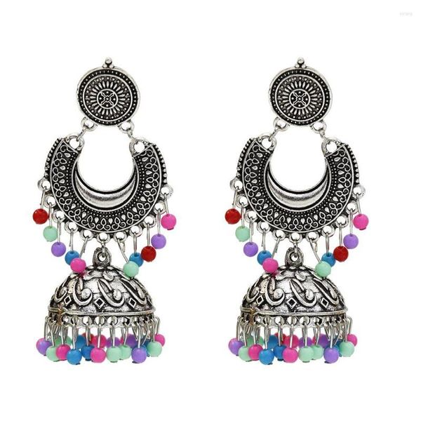 Brincos de Dangle India Jhumka Metal Fringe Mulheres Resina Pingente Pingente Hippie Tribo Egito Nepal Gypsy Oorbellen Jóias femininas