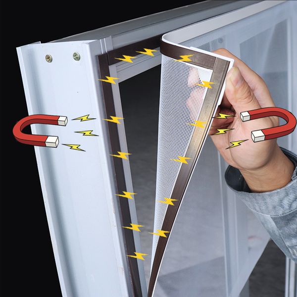 Durchsichtige Vorhänge DTGJ Magnetisches Fenster Moskitonetz DIY Mesh Tüll Unsichtbarer Bildschirm Fiberglas Vorhang Anpassen Anti Insekten Fliegen Fliegen Weiß 230412