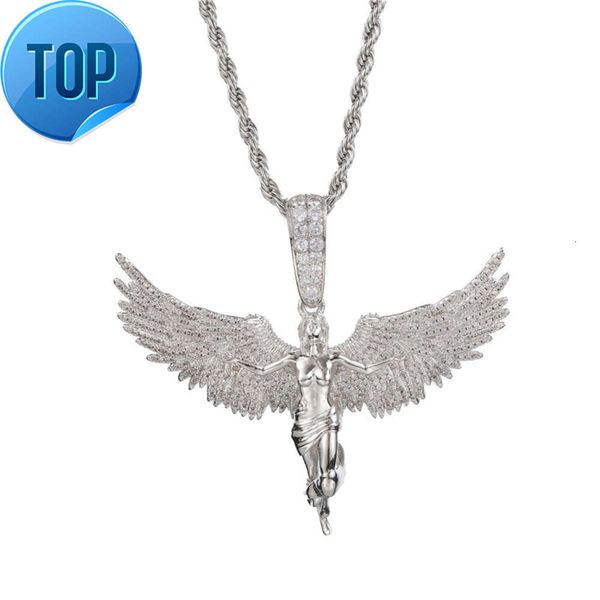 De Pass Diamond Tester Iced Out D Farbe Weißer Moissanit Schwan Anhänger Halskette Hip Hop Sterling Silber Schmuck für Männer