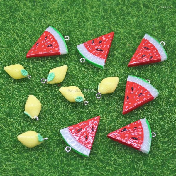 Charms 3D Wassermelone Zitrone Anhänger Harz Obst DIY Schmuckherstellung Halskette Ohrringe Schlüsselanhänger Armband Handarbeit Handwerk Zubehör