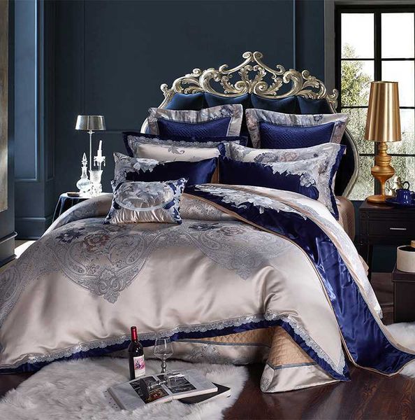 A fábrica de conjuntos de cama vende conjuntos de cama de casamento de quatro peças, adequados para villas de casamento e suprimentos de casamento de luxo europeus capa de colcha super king