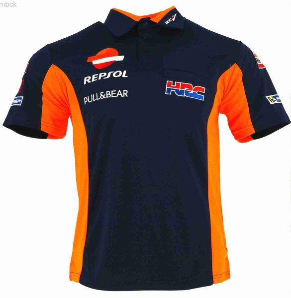 T-shirt da uomo HRC Repsol per Honda Polo Motocross Team Racing T-shirt Moto ATV Bike Riding Polo in cotone 3M412