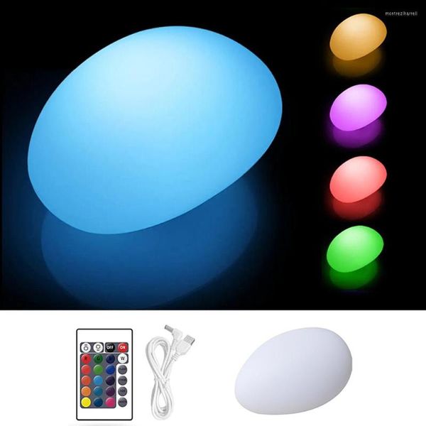 Luci a forma di pietra che cambiano colore impermeabili Carica USB Glow Cobblestone Lamp Remote Control Garden Prato Patio Decor Light