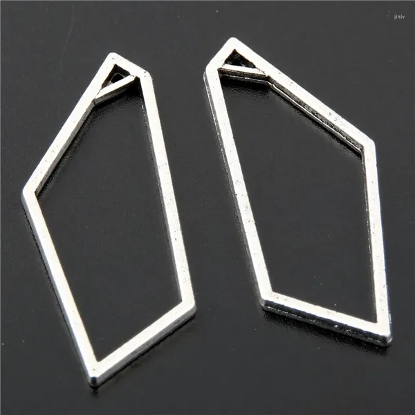 Ожерелья с подвесками, 30 шт., серебряный цвет, многоугольник с треугольным металлическим подвеском для изготовления ювелирных изделий, аксессуары для подвесок A2642