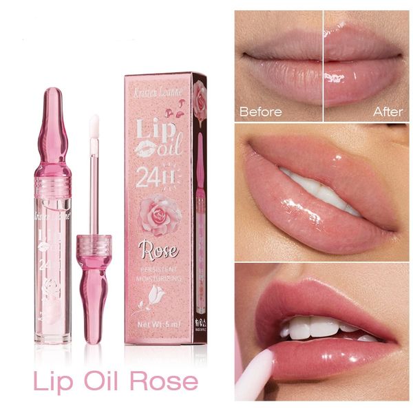 5 ml Lippennektar für Mädchen, Rosenblüten-Feuchtigkeitskosmetik, nährt die Lippen, Schönheit, gesunde Lipgloss-Kosmetik, langanhaltendes Make-up