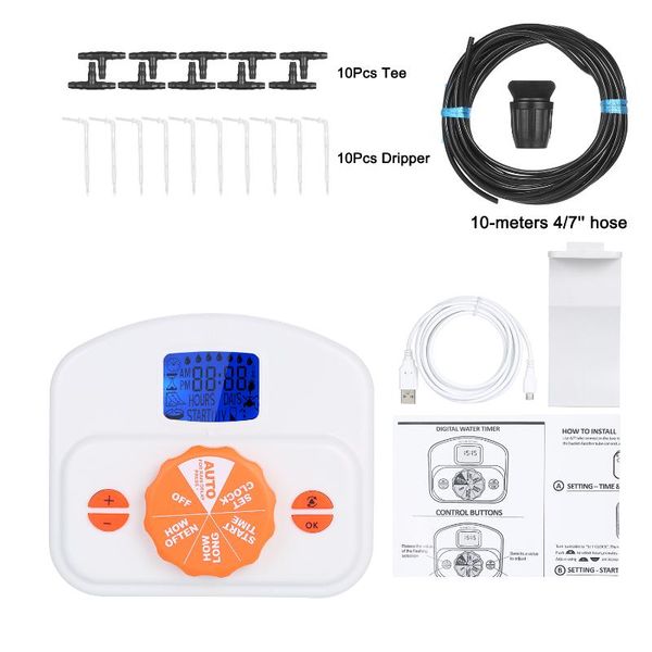 Attrezzature per l'irrigazione Emettitore automatico di irrigazione a goccia Controller del sistema Timer per irrigazione programmabile alimentato a batteria/USB