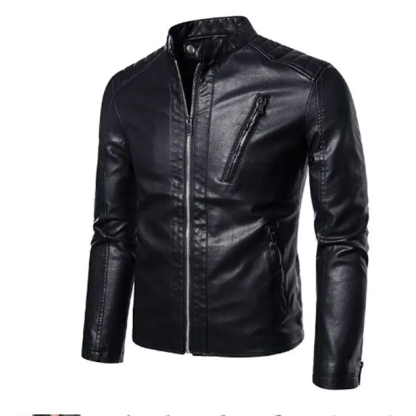 Men 2023 Faux Leather Jacket Мотоцикл осенние мужские куртки белые jaqueta de couro maculina upear мужчина pu