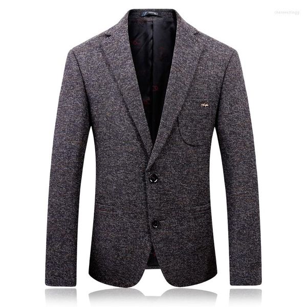 Erkekler Kış Kış 2023 Bahar Günlük Blazer Erkekler Son Ceket Tasarım Moda Katlar İnce Fit Takım Büyük Boy S-4XL Mor 6202