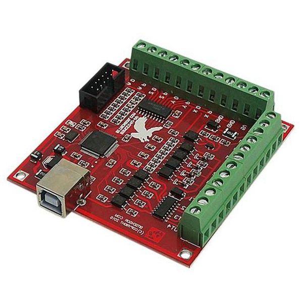 Freeshipping Cnc Usb 4 Eixos Mach3 100 Khz Placa de fuga de cartão de controle de movimento USB 12-24V com manipulador de jog para gravação CNC Free-Drive Chceo