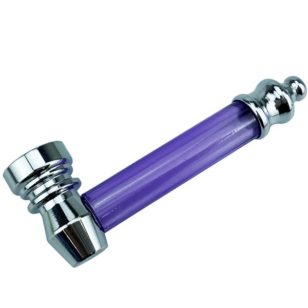 Mini tubi colorati in lega di metallo Tubo filtrante in plastica rimovibile portatile Tabacco alle erbe secche Schermo d'argento Cucchiaio Ciotola Handpipes Fumo manuale Portasigarette DHL