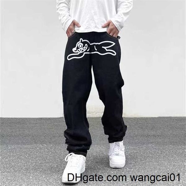 Herren Jeans Ropa Dog Print Streetwear Herren Hip Hop Baggy Jeans Hosen Y2K Kleidung Gerade Lose Goth Denim Hose Pantalones Vaqueros 4123