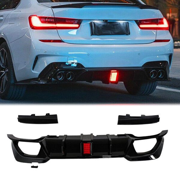 Auto Paraurti Posteriori Lip Spoiler per BMW Serie 3 G20 G28 Posteriore Tronco Diffusore Con La Luce 2020-2022