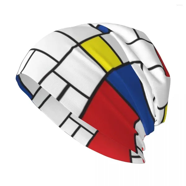 Boinas Mondrian Minimalista De Stijl Arte Moderna II ? Chapéu de malha Fatfatin Golf Man Bobble Chapéus femininos