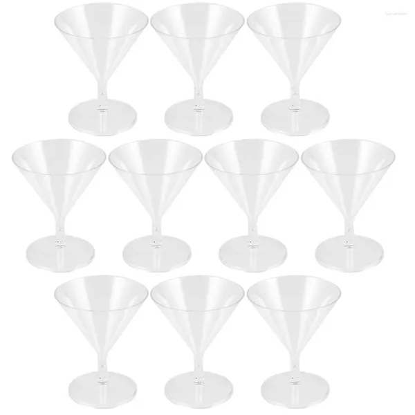 Copos de vinho 10 Pcs Copo De Vinho Descartável Cocktail Plástico Copo Bebendo Mini