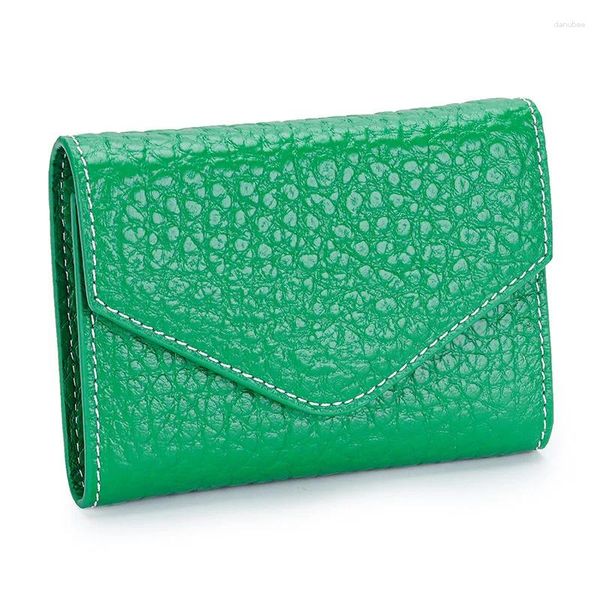 Кошельки 2023 Короткие женские сумки для мелочей Женский кошелек из натуральной кожи с фирменным дизайном из воловьей кожи в бумажном бумажнике
